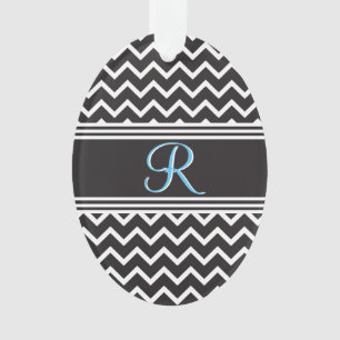 Black Blanc Chevron gothique Zigzag Monogramme