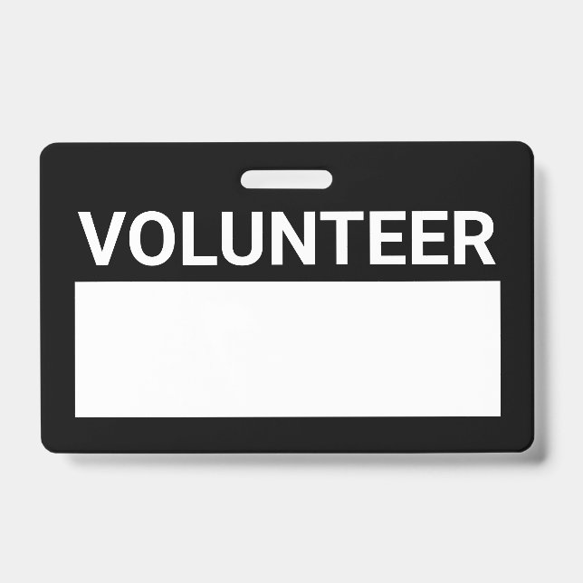 Black Blank Volunteer Abzeichen Ausweis (Vorderseite)