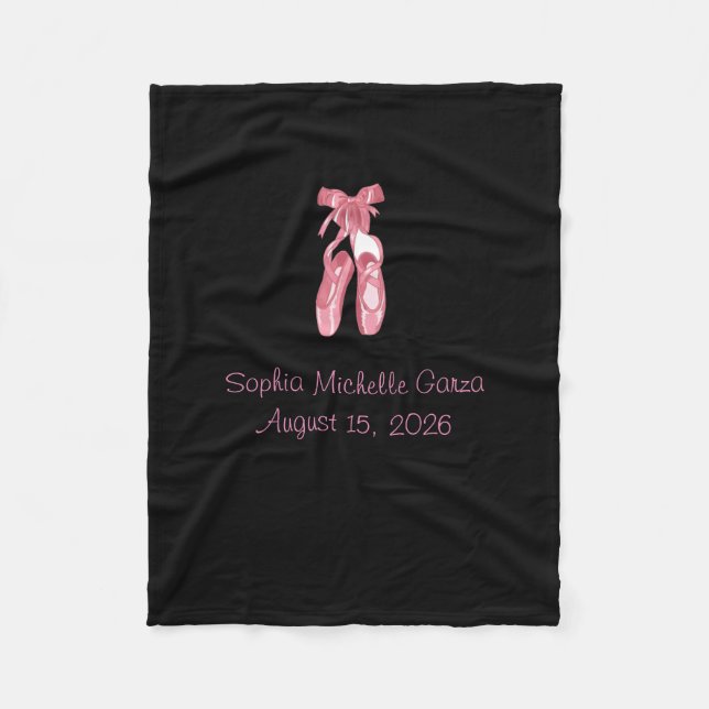 Black blanket with ballet shoes fleecedecke (Vorderseite)