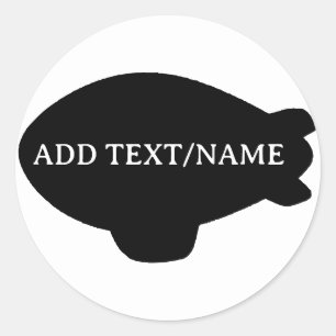 Black Blimp Ballon in Blue Sky Custom Aufkleber