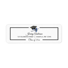 Black Blue Abschluss Class Cap und Tassel-Adresse