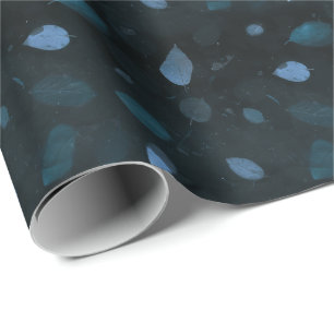 Black Blue Bio Mulberry Muster Elegant Geschenkpapier
