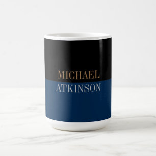 Black Blue Bold Text Trendy Stilvoll Kaffeetasse