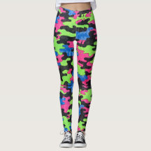 Black Blue Green Pink Camouflage Style