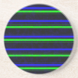 Black Blue Green Stripes Getränkeuntersetzer