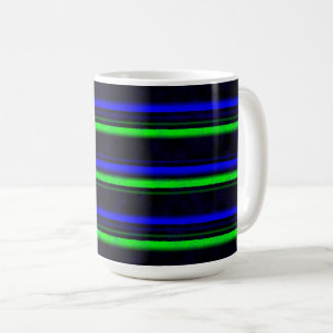 Black Blue Green Stripes Kaffeetasse