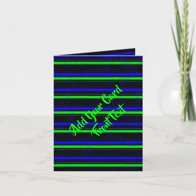 Black Blue Green Stripes Karte (Vorderseite)