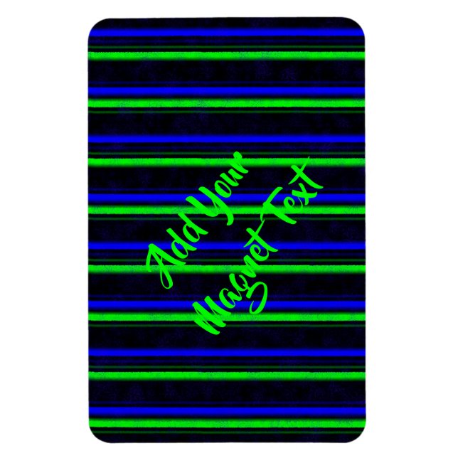 Black Blue Green Stripes Magnet (Vertikal)