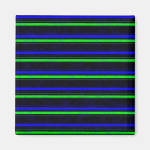 Black Blue Green Stripes Magnet