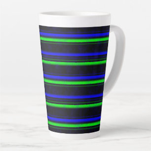 Black Blue Green Stripes Milchtasse
