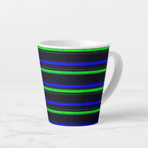 Black Blue Green Stripes Milchtasse