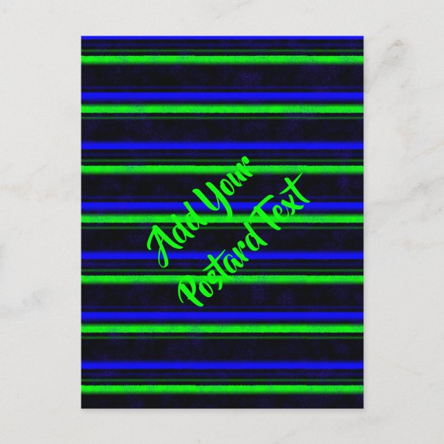 Black Blue Green Stripes Postkarte (Vorderseite)
