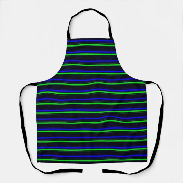Black Blue Green Stripes Schürze (Vorderseite)