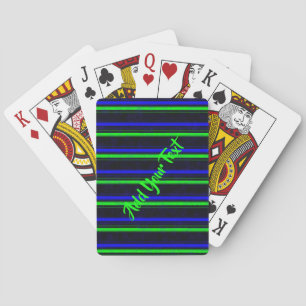 Black Blue Green Stripes Spielkarten