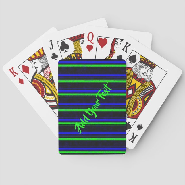 Black Blue Green Stripes Spielkarten (Rückseite)