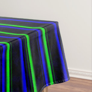 Black Blue Green Stripes Tischdecke