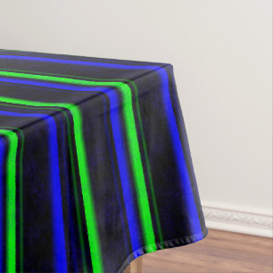 Black Blue Green Stripes Tischdecke