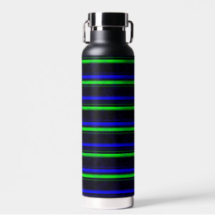 Black Blue Green Stripes Trinkflasche