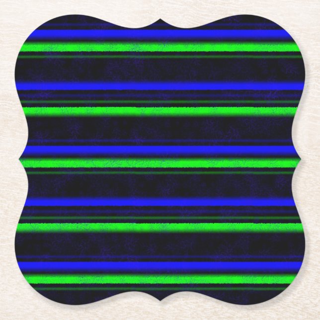 Black Blue Green Stripes Untersetzer (Vorderseite)