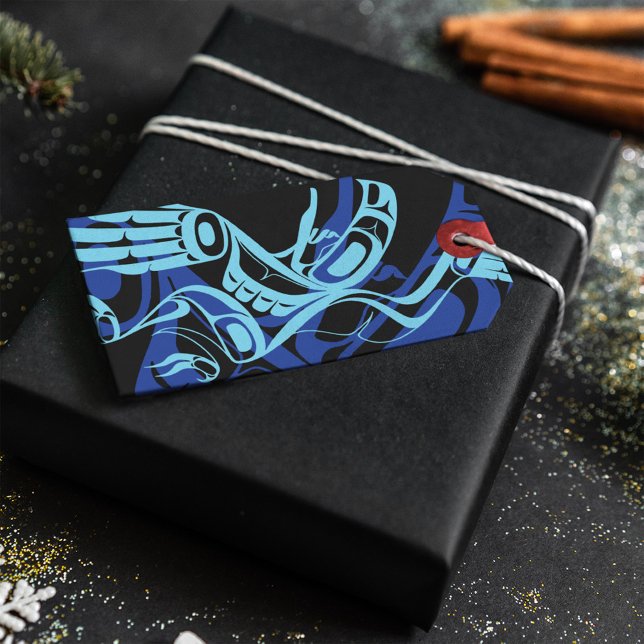 Black Blue Haida Eagle Thunder Bird Native Art Geschenkanhänger (Von Creator hochgeladen)