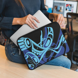 Black Blue Haida Eagle Thunder Bird Native Art Laptopschutzhülle