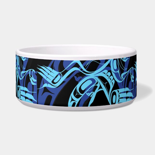 Black Blue Haida Eagle Thunder Bird Native Art Napf (Vorderseite)