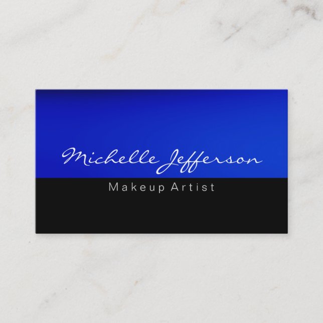 Black Blue Makeup Artist Einzigartige Visitenkarte (Vorderseite)