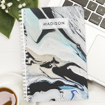 Black Blue Modern Liquid Ink Marble Personalisiert Planer<br><div class="desc">Mit diesem personalisierten Planer aus schwarz-blau-flüssigem Marmor aus Marmor heben Sie Ihre Organisation auf. Dieser Planer ist perfekt für Frauen, die zeitgenössische und künstlerische Designs schätzen. Er kombiniert die flüssige Schönheit flüssiger Tinte mit praktischer Funktionalität. Das auffallende Schwarz-Blau-Marmor-Muster verleiht Ihrer täglichen Planung eine Touch von Eleganz. Personalisieren Sie es mit...</div>