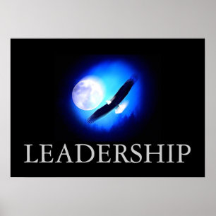 Black & Blue Motivierend Leadership Eagle Poster