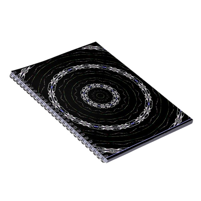 Black Blue n Silver Spiral Notebook Notizblock (Rechte Seite)