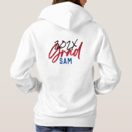 Black Blue Red Gold Foil Grad Jahr Custom Chic Hoodie