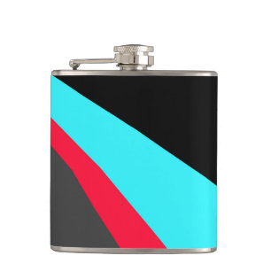 Black Blue Red Gray Muster Flachmann