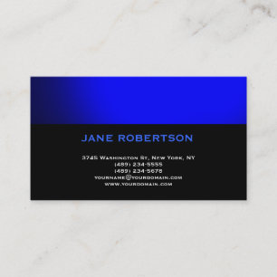 Black Blue Simple Schlicht Business Card Visitenkarte