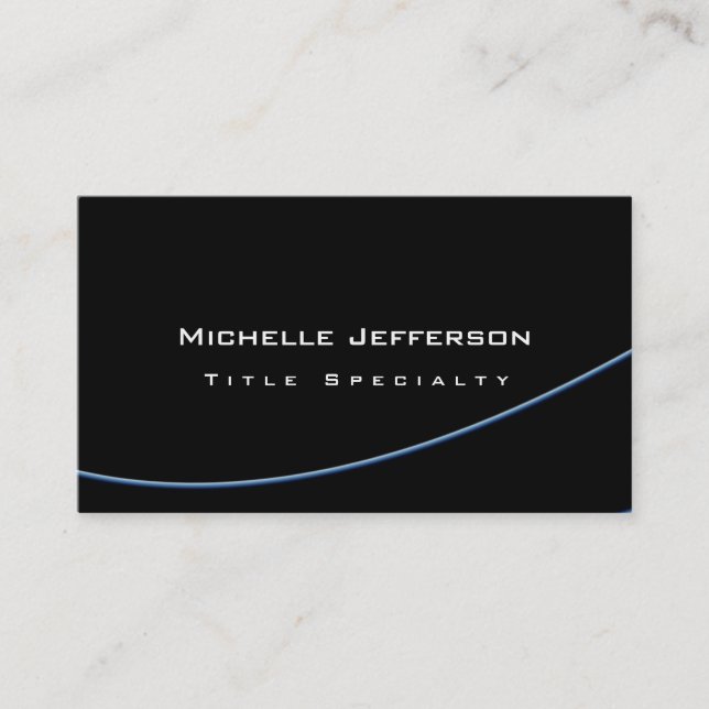 Black Blue Spiral Motif Carte de visite tendance (Devant)
