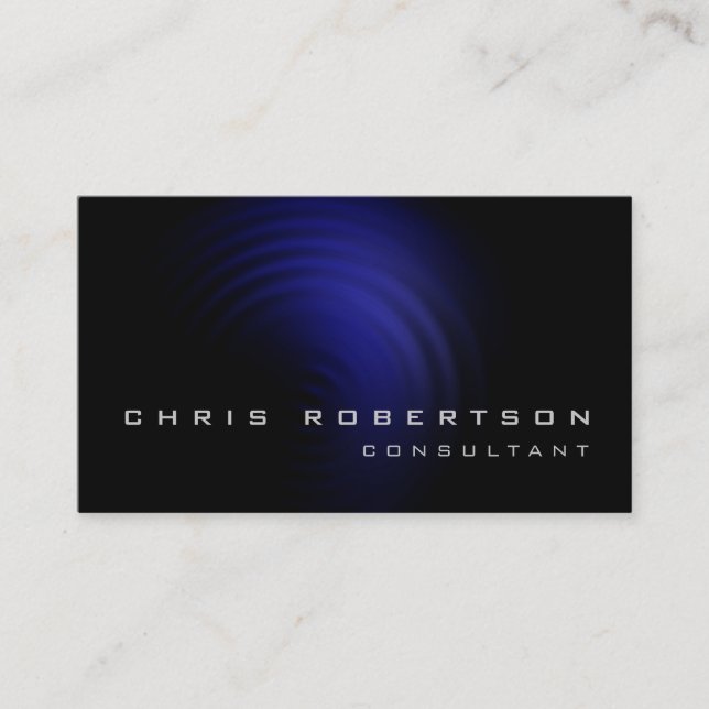 Black Blue Spiral Muster Consultant Business Card Visitenkarte (Vorderseite)