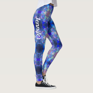 Black Blue Star Individuelle Name Leggings verkleb
