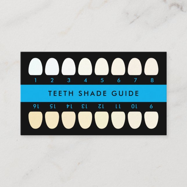 Black Blue Teeth Whitening Shade Guide Visitenkarte (Vorderseite)