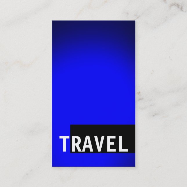 Black Blue Travel Agent Business Card Visitenkarte (Vorderseite)