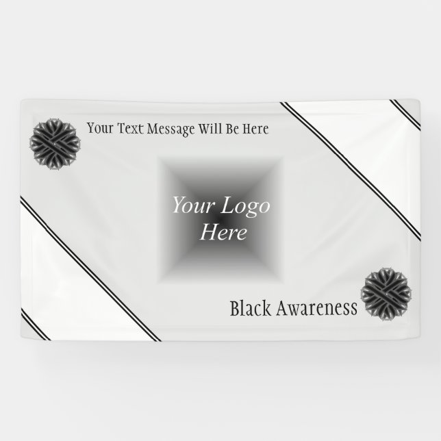 Black Blume Ribbon von Kenneth Yoncich Banner (Horizontal)