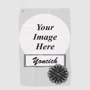 Black Blume Ribbon von Kenneth Yoncich Golfhandtuch