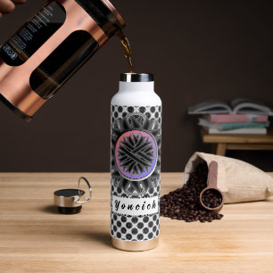 Black Blume Ribbon von Kenneth Yoncich Trinkflasche