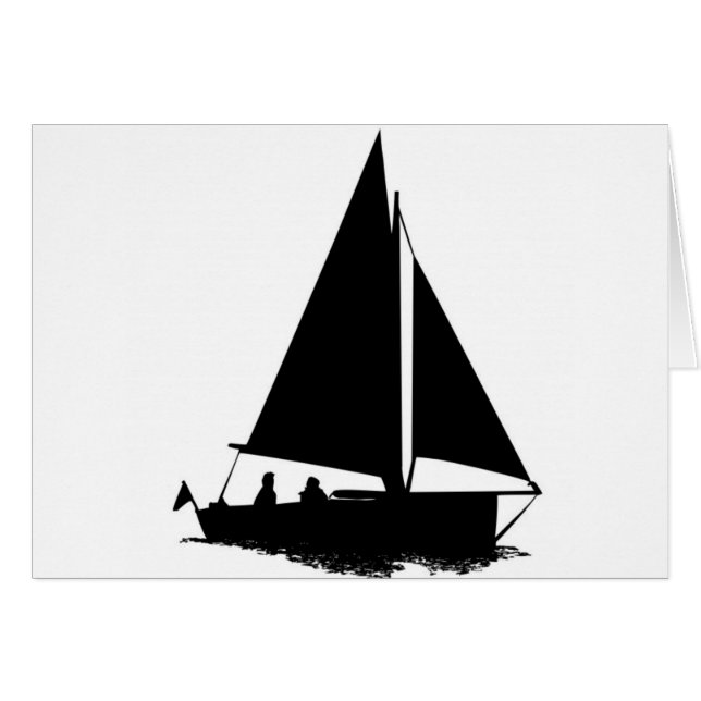 Black Boat Silhouette (Vorderseite (Horizontal))