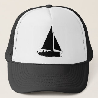 Black Boat Silhouette Truckerkappe