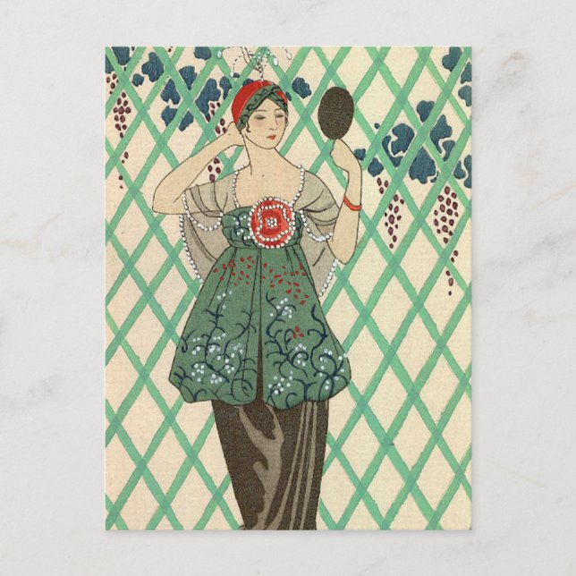 Black Bodice von George Barbier Postkarte (Vorderseite)