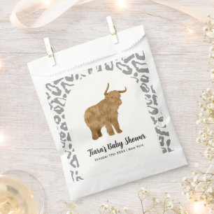 Black Boho Arch Holy Cow Western Babydusche Geschenktütchen