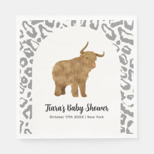 Black Boho Arch Holy Cow Western Babydusche Serviette