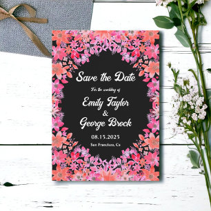 Black Boho Romantic Blume Land Blumenhochzeit Save The Date