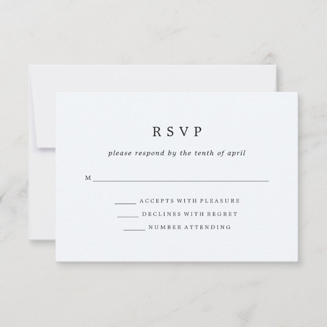 Black Boho Watercolor | Hochzeitsreaktion RSVP Karte (Vorderseite)