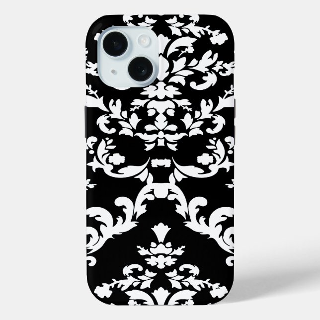 Black Bold Damask @ Emporiomoffa Case-Mate iPhone Hülle (Rückseite)
