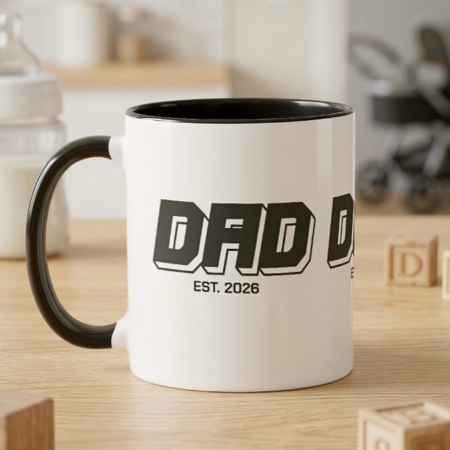 Black Bold Established New Dad Gift Tasse (Von Creator hochgeladen)